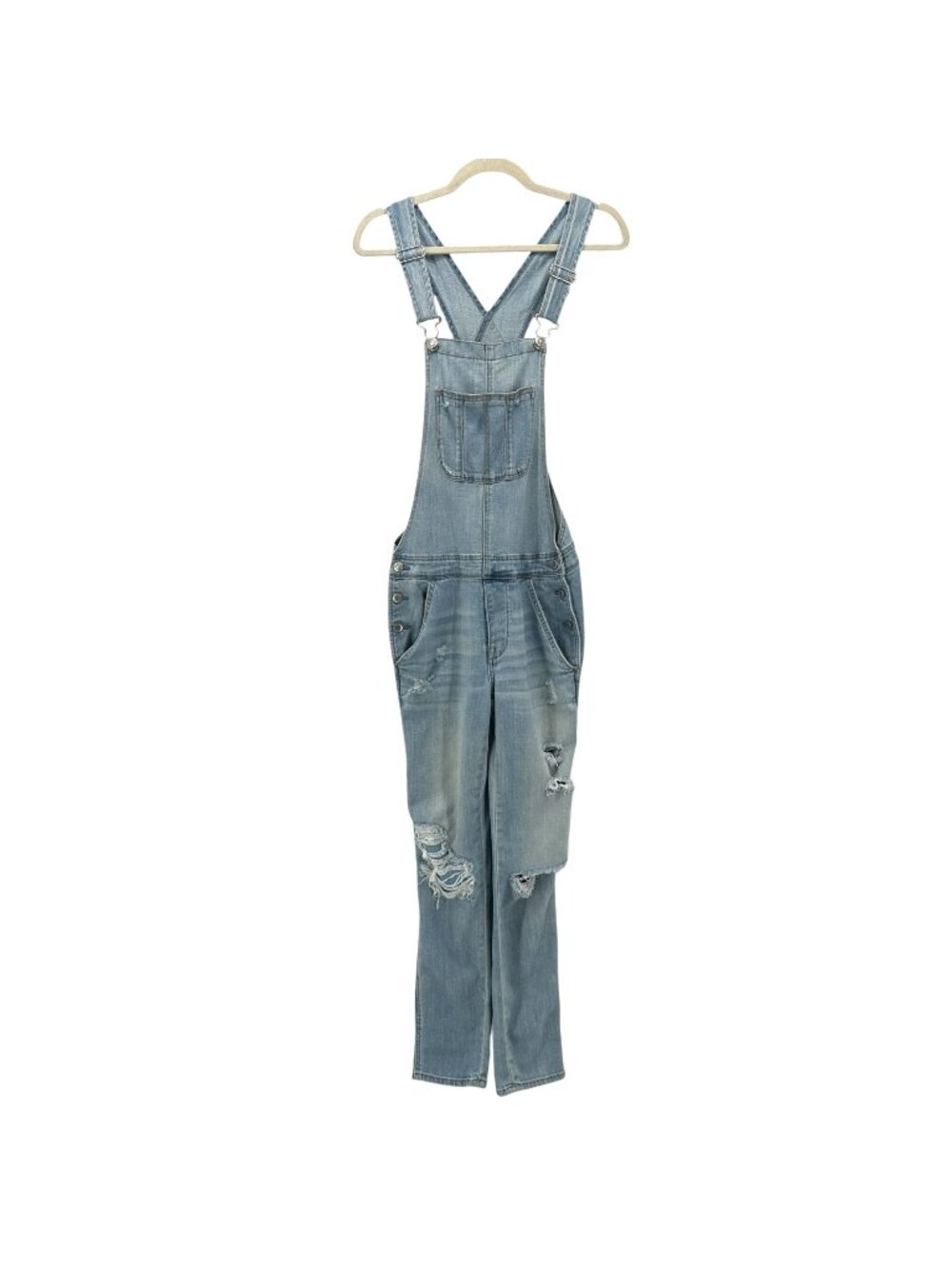American Eagle Womens Small Overalls Tomgirl Overall Distressed Denim Jean